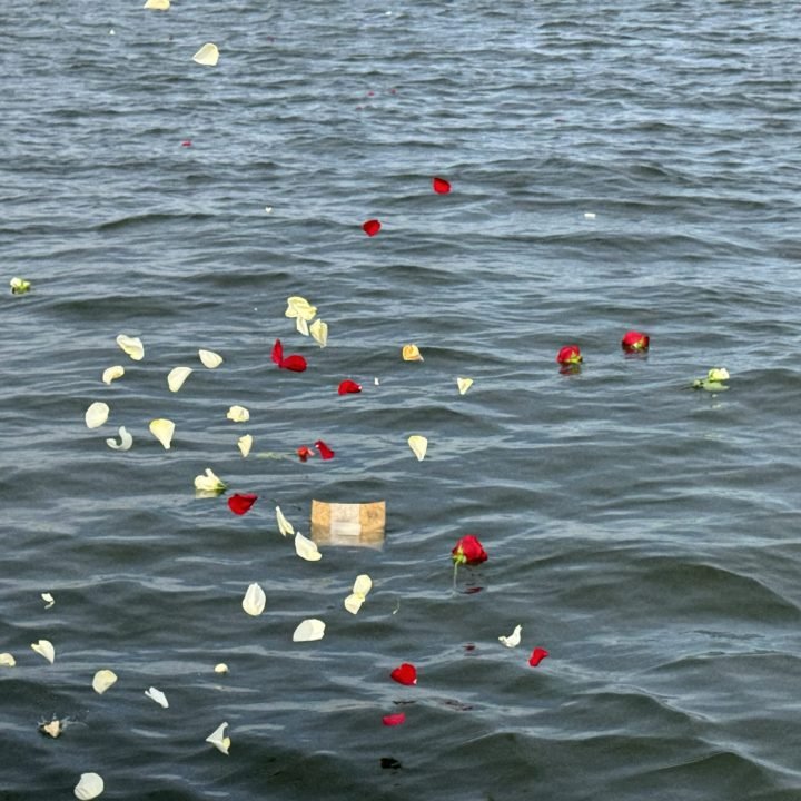 Unattended Memorial near Wilmington NC at Sea with a floating urn